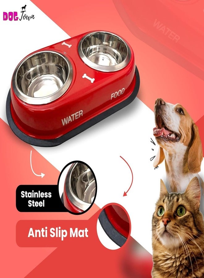 DOGTOWN Dog Push-to-Release Water Bottle with Stainless Steel Bowl - Portable Hydration Set for Pets (Multicolor, Push to Release Bottle with Double Dinner Bowl) - Image 5